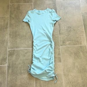 light blue fitted dress